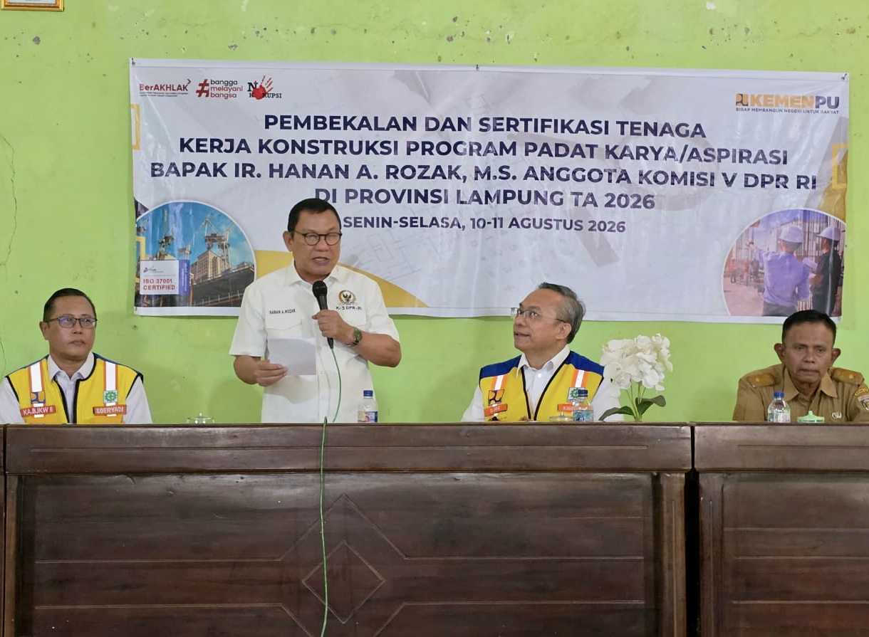 Hanan A. Rozak Perkuat Kompetensi P3A Lewat Pelatihan dan Sertifikasi Tenaga Konstruksi